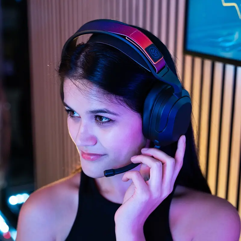אוזניות גיימינג אלחוטיות JLab Nightfall Wireless Gaming תואם PC/PS שחור