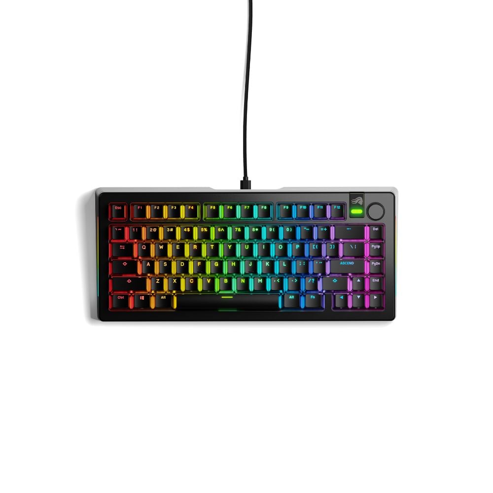 מקלדת מכנית חוטית Glorious GMMK 3 PRO 75% Prebuilt צבע שחור