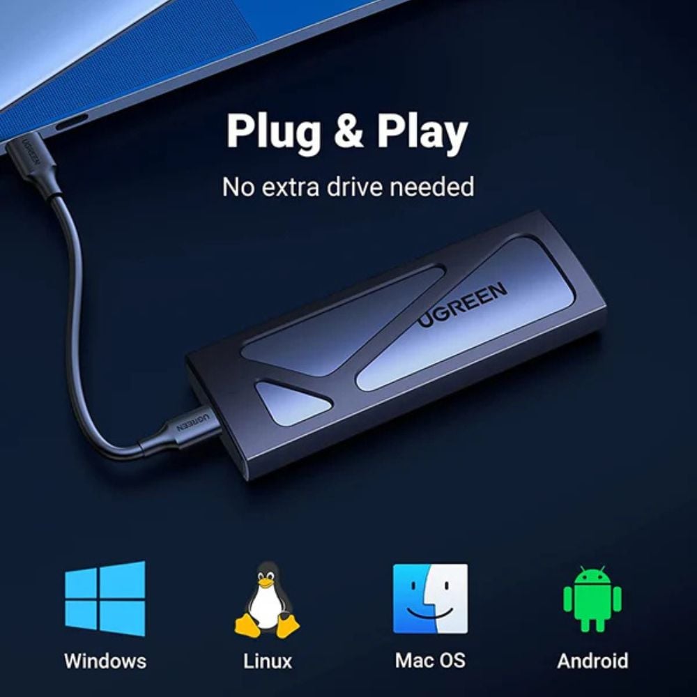 מתאם דיסק קשיח NVMe ל-USB-C במהירות 10Gbps – UGREEN