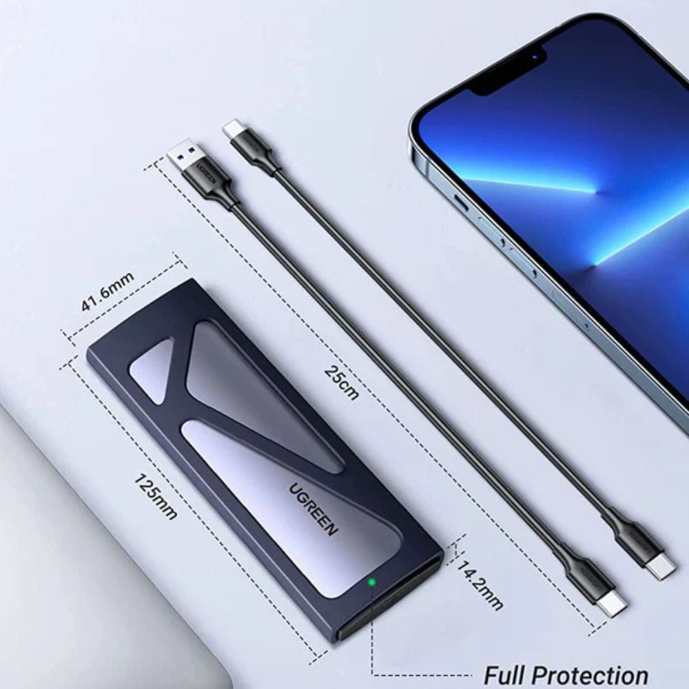 מתאם דיסק קשיח NVMe ל-USB-C במהירות 10Gbps – UGREEN