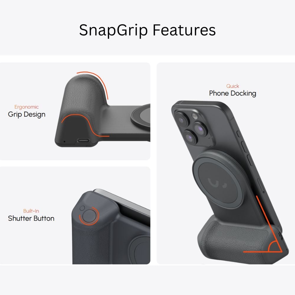 סוללה מגנטית ניידת עם אחיזה Shiftcam Snap Grip Pro